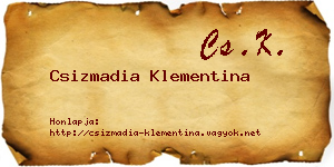 Csizmadia Klementina névjegykártya
